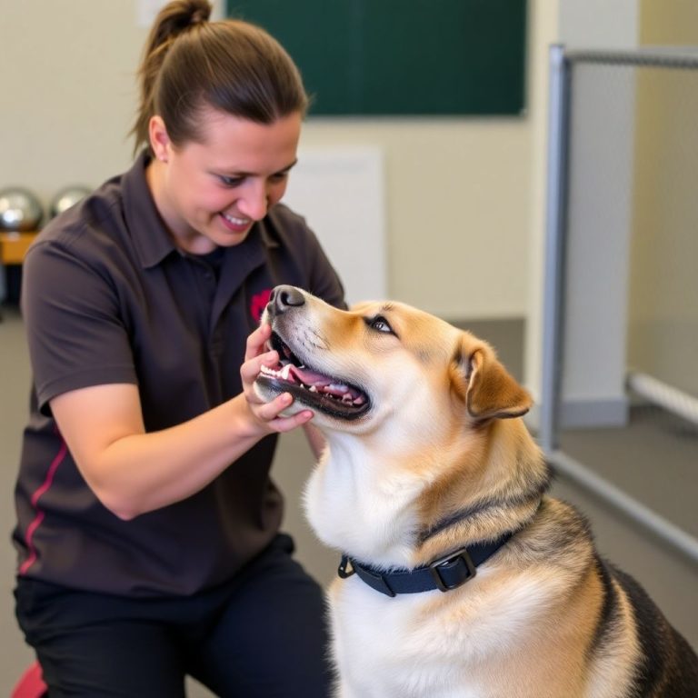 כלב חושף שיניים